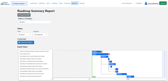 Planner Overview Screenshot